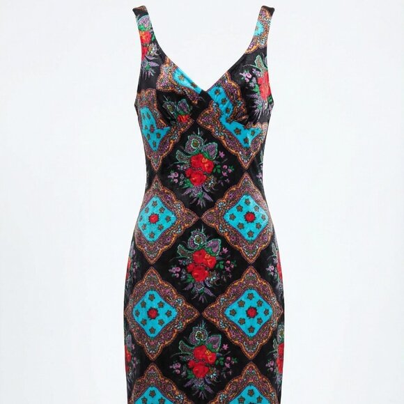 Betsy Johnson Sleeveless Maxi Dress Size Medium Vintage 1990 - Picture 3 of 13